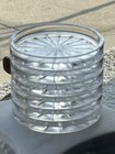 Vintage Clear Glass Drink Coasters Set Of 6