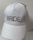 Bride White Ball Cap W attached Veil Bachelorette Party Hat Bow Wedding Bridal