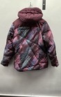 Spyder Chris Davenport Women s Down Puffer Jacket Burgundy Plaid Hooded Sz Xl