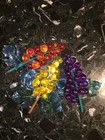 Set Of 3 Vtg Mcm Acrylic Lucite Grapes Cluster   Leave 9    Purple  Orange  Yellow