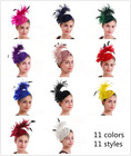 Saferin Fascinator For Women Hair Clip Hat Bowler Feather Flower Veil Wedding Pa