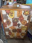 Vintage Sewing Case Wooden Box Kit Store Needle Thread  26   tall