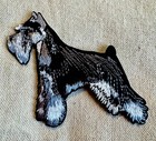 Embroidered Schnauzer Patch Iron-on Applique Dog Miniature Standard Giant Black
