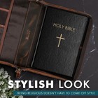 Leather Bible Cover Case For Men Women - Large Zipper Protector Bag