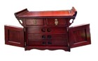 Jewelry Box Wooden Cabinet With Brass Hardware Vintage Oriental Decor