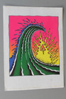 Quiksilver Surfboards Psychedelic Griffin Wave Fire Qs1 Vintage Surfing Sticker
