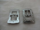 Pair Jeremiah Watt Square Floral Buckles Stainless Steel Horse Tack Traditional 
