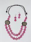 Handmade Tagua Nut Set Necklace And Earrings 