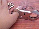 Chrome Thumb Cuffs Silver Law Enforcement Security Heavy Duty Cuffs Keys Novelty