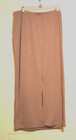 Women s Knit Maxi Skirt Cinched Side Center Back Slit Size Xl Beige