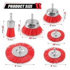Nylon Abrasive Brush For Drill  6 Pack Nylon Filament Wire Wheel   Cup Brush Set