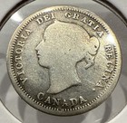 1858 5 Cents Canada Silver 5c Coin Queen Victoria Silver Nickel
