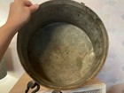 Vintage Copper Cauldron Pot Planter With Cast Iron Handles Hand Forged
