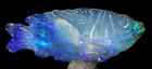 Boulder Opal Fish Carving Hand Carved Polished Gemstone Scuplture Australia