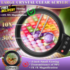10x 30x Large Magnifying Glass With Light And Stand 5-inch Lighted Magnifier   