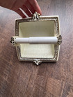 Vintage Amerock Ivory gold Embossed Cast Iron Mold Toilet Paper Holder