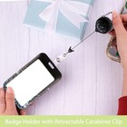 Glitter Silver Id Badge Holder With Retractable Reel Clip  Galaxy Design  Heavy
