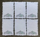 Vintage Cocktail Napkins Madeira Embroidered Lily Of The  Valley Set Of 6