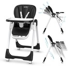 Sejoy Foldable Baby High Chair Booster Seat W  4 Wheels Adjustable Heigh Recline