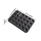 Nonstick 24 Cups Mini Muffin Pan With Extended Handles For Easy Grip  Carbon    