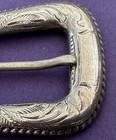 Vtg Old Western Unbranded  Engraved Sterling Silver Fits 1    Ranger Belt Buckle