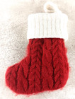 Christmas Stocking 7  X 4  Handmade Personalized Red With White Top Red Letter S
