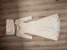 Vintage 1960s Ivory Lace Wedding Dress   Bell Sleeve   Boho Bridal Gown   A-line