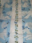 Vintage Shower Curtain Poodles Retro Kitsch Blue Fabric Vinyl Back  70x70