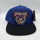 Vintage 50th Anniversary Nascar Racing Blue Black Baseball Cap Hat New