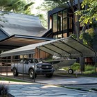 20 X 20ft Metal Carport Heavy Duty Outdoor Car Shelter Garage With Sidewalls 