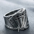 Mendel Mens Biker Casino Lucky Poker Ring Jewelry Men Stainless Steel Size 7-15