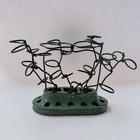 Rare Huge Talavera Metal Wire Loop Flower Frog Oval Green Floral Arranger 9   