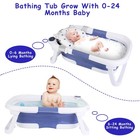 Collapsible Baby Bath Tub Thermometer Foldable Drain Hole Newborn 0-24m