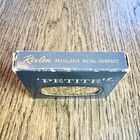 Vtg Revlon Petite Love-pat Refillable Compact Floral Gold Original Box Unused