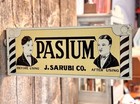 Antique 1920s Pastum J  Sarubi Co Hair Gel Barber Shop Advertising Flange Sign