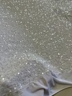 White Stretch Velvet With All Over Clear Sequins  2 Way Stretch  54 55 
