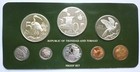 1976 Trinidad   Tobago - Official Proof Set  8  W  2 Oz Silver Crowns - Box  Coa
