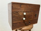Japanese Vintage Wooden Sewing Box Chest Of Drawers Storage Showa Retro Fs Rare