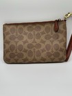 Coach Signature Corner Zip Wristlet  Rust