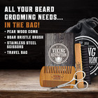 Viking Revolution Beard Comb   Beard Brush Set For Men -- Natural Boar Bristle B