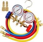 3-way Ac Manifold Gauge Set For R410a R22 R134a R404a Refrigerants  3ft Hoses