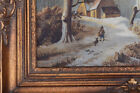 Flemish School Winter Landscape Scene Oil Panel Painting Signed Lode Mariman