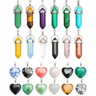 12pcs set Natural Quartz Crystal Healing Point Chakra Cut Gemstone Pendant Reiki