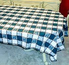 Christmas Red Green   White Tablecloth 52  X 70  New