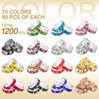 1200 Pcs 6mm Spacer Beads For Jewelry Making  15 Colors 