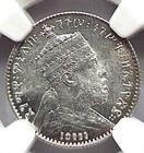 Ee 1895 A Ethiopia Gersh  Ngc Ms 64  Nice Silver Coin           901   22-15