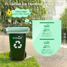 Ecolipak 33 Gallon Compostable Trash Bags  25 Count  1 Roll  Biodegradable Heavy