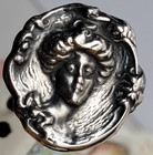 1890s Antique Victorian Art Nouveau Hatpin Gibson Girl Sterling Silver Repousse