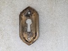 Eastlake Antique Brass Finish Door Skeleton Key Hole Plate Lot Q11