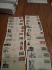 Lot Fdc8 Vintage Us First Day Cover Collection 50  Stamps 1940s-2000s All Diff